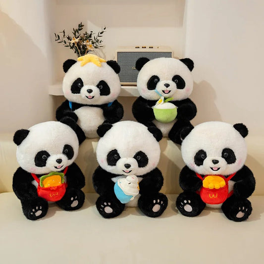 Cute Panda Plush Toy – Ice Cream & Summer Outfit (25/35cm)